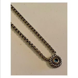 David Yurman Blue Topaz Cookie Necklace